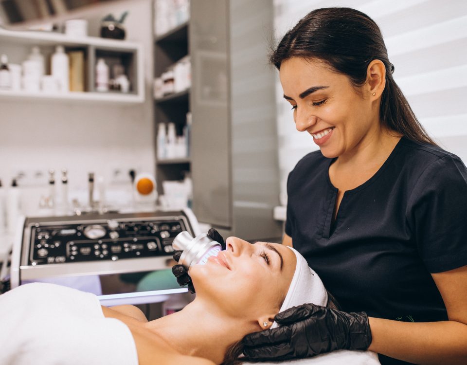 Woman making beauty procedures at a beauty salon